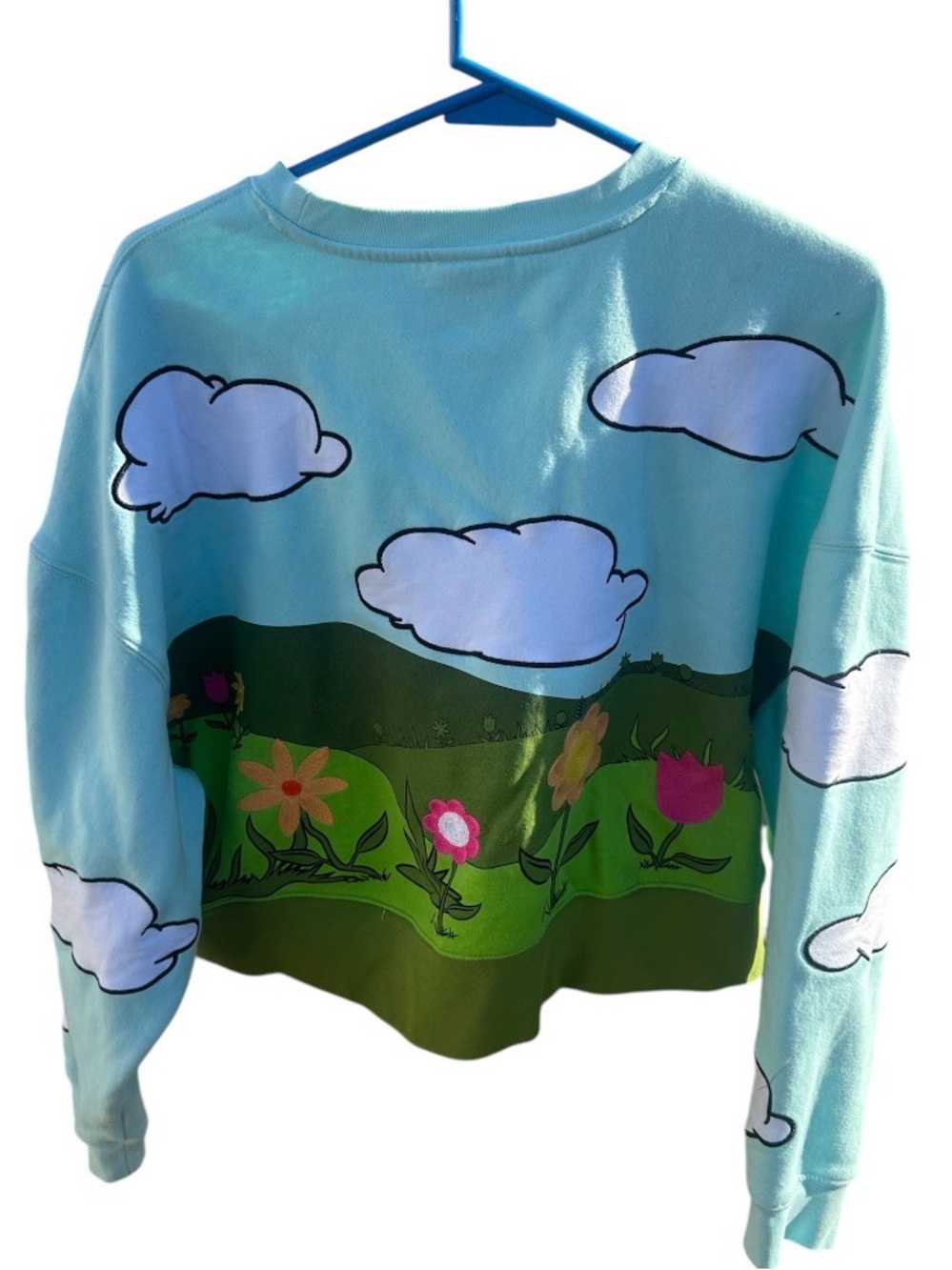 Disney -Mickey Mouse Pastel Graphic Sweatshirt - Garden preowned Size M - Picture 3 of 4